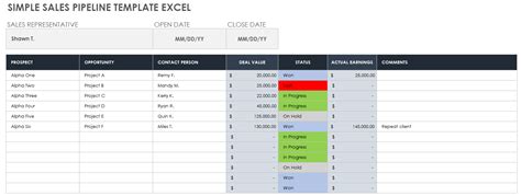 Free Sales Pipeline Templates | Smartsheet