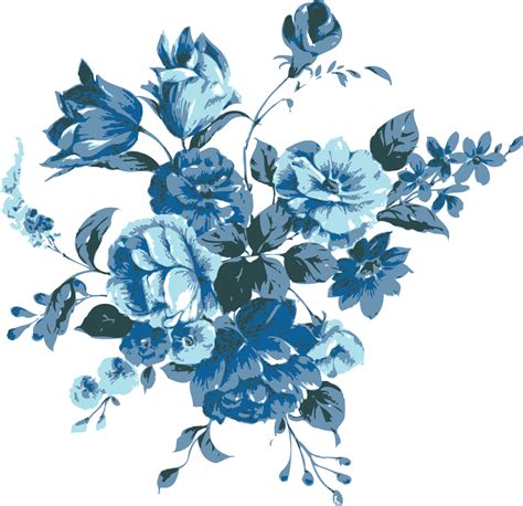 Download Blue Flowers Vector Hand-Painted Free Photo PNG Clipart PNG ...