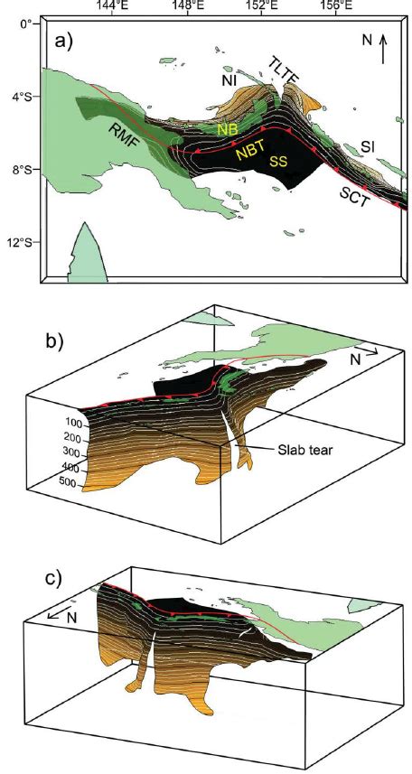 3-D model of the Solomon slab comprising the subducted Solomon Sea ...