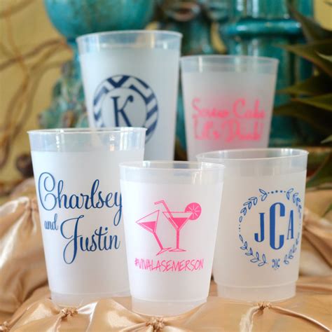 Personalized Clear Frost-Flex Party Cups Screen Printed