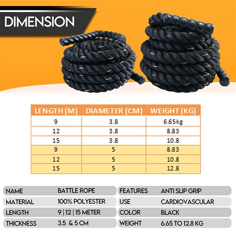 Battle Rope 9M (Diameter 38mm / 50mm)