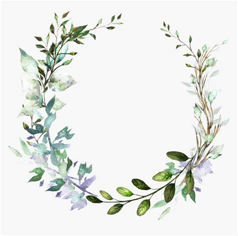 Eucalyptus Watercolor Wreath Png, Transparent Png - kindpng