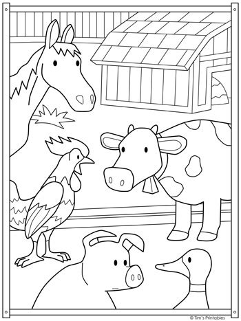 Farm Animal Coloring Page - Tim's Printables