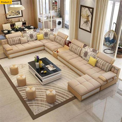 Modern Lavish U-shaped Fabric Sectional Sofa | Luxury sofa design ...