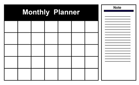 Monthly Template Printable