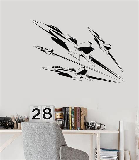 Wall Decal Air Force Fighter Aircraft Boys Military Room Vinyl Sticker ...