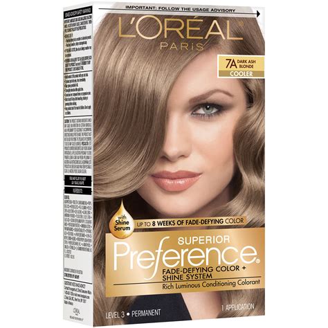 L'Oreal Paris Superior Preference Permanent Hair Color, 7A Dark Ash ...