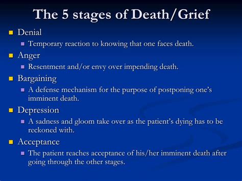 Stages Of Grief For Death