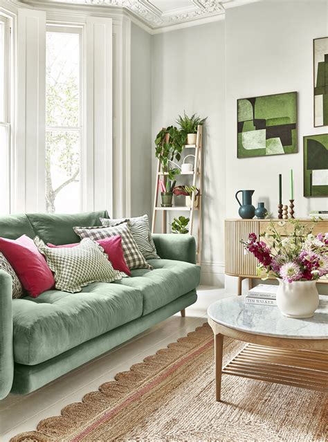 Green Sofa In Living Room | Cabinets Matttroy