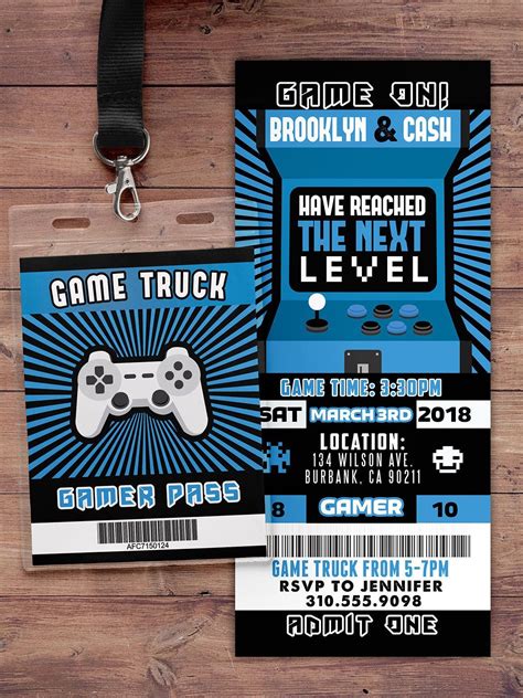 Video Game Invitation | Game Truck Party Invitations | Video Game Party ...