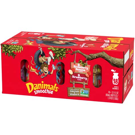 Dannon Danimals Smoothie Strawberry & Strawberry & Banana 3.1 oz ...