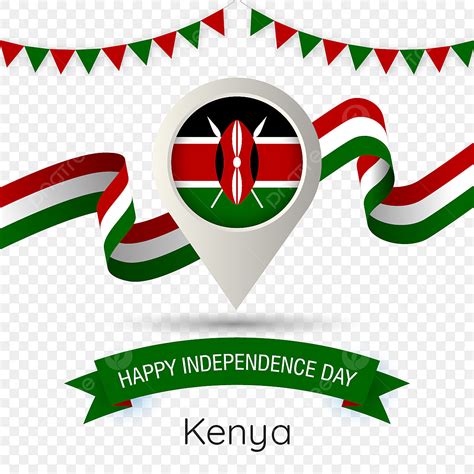 Kenya Independence Day With Stylized Country Flag Pin Illustration ...