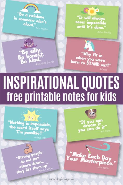 Printable Inspirational Quotes For Kids