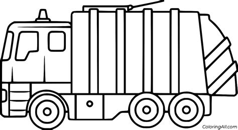 Garbage Truck Color Page - Free Printable Templates