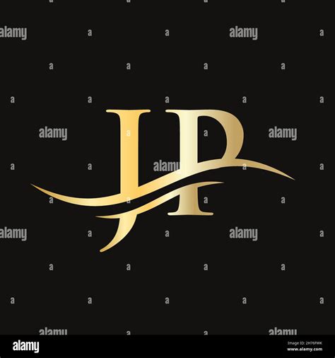 JP logo Design. Premium Letter JP Logo Design with water wave concept ...