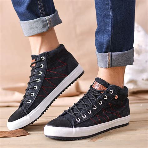 High fashion jeans casual shoes men's wear canvas shoes-in Men's Casual ...