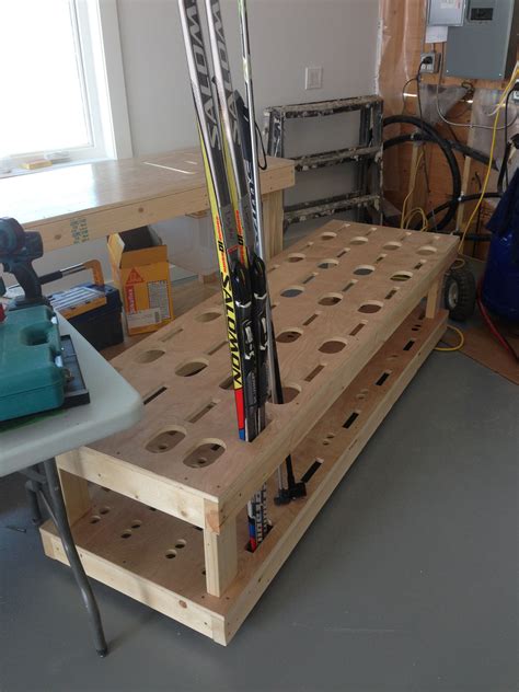 Ski rack | Ski storage, Ski rack, Diy ski rack