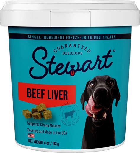 Stewart Pro-Treat Beef Liver Freeze-Dried Raw Dog Treats, 4-oz tub ...