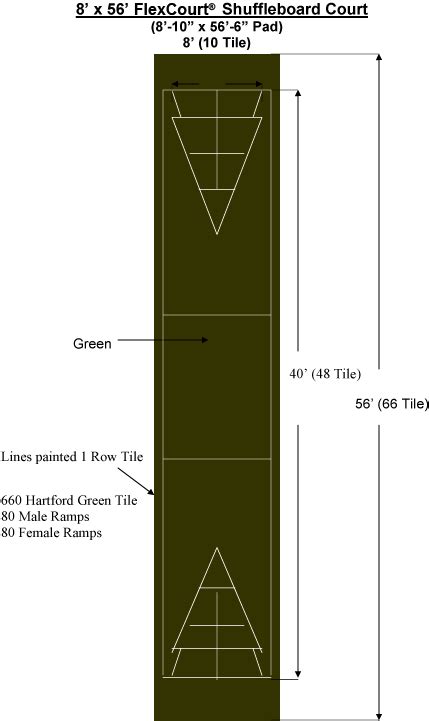 8′ X 56′ Shuffleboard Court - FlexCourt