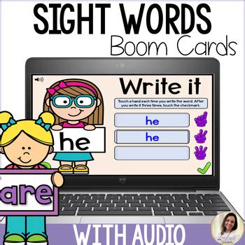 Kindergarten Sight Word Games Boom Cards BUNDLE by Suburban Teacher