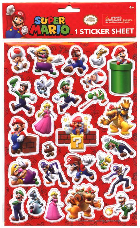 Super Mario 3D Sticker Sheet - Walmart.com