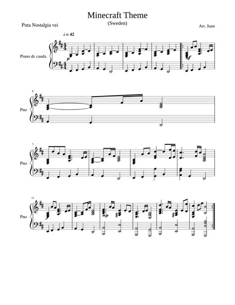 Minecraft Theme Sheet music for Piano (Solo) | Musescore.com