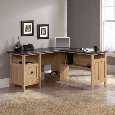 Dover Oak L-Shaped Home Office Desk