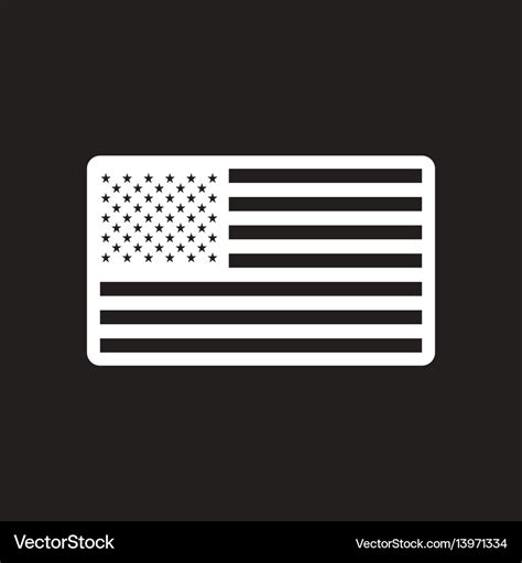 Stylish black and white icon american flag Vector Image