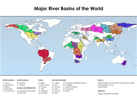 The 26 major river basins of the world r/MapPorn