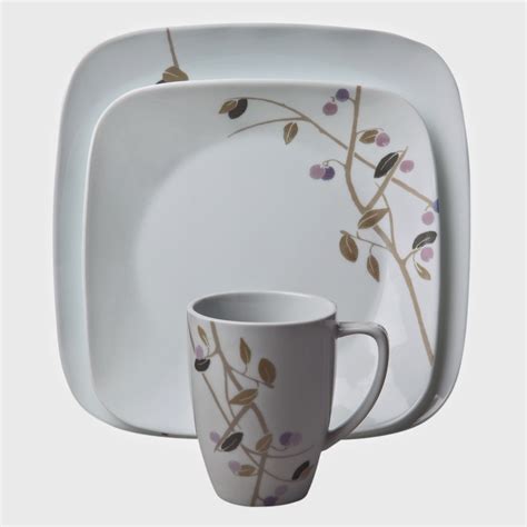 ANJ Jaya Enterprise: CORELLE® SQUARE™ MIDNIGHT GARDEN 16-PC DINNERWARE SET