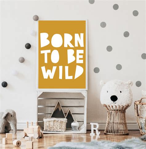 Nursery wall art Born to be wild wall art Boho decor Boys | Etsy