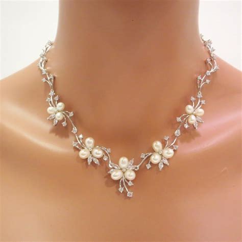 Pearl Bridal Necklace Set, Pearl Bridal Earrings, Wedding Jewelry Set ...