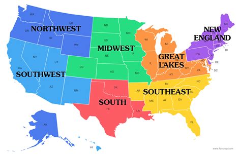 Map Of The Us By Region - Reyna Charmian