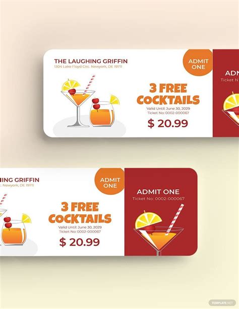 Free Drink Ticket Template Word