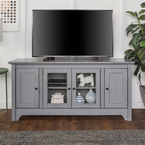 Walker Edison Furniture Company 52 in. Antique Grey Storage Console ...