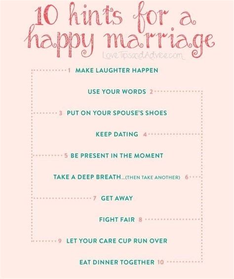 10 tips for a happy and healthy marriage