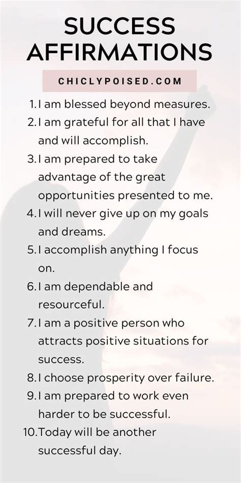 Positive Affirmations List - Chiclypoised