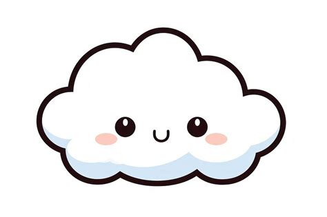 Kawaii 1 cloud simple line | Premium Photo Illustration - rawpixel