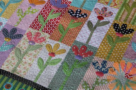 Piece N Quilt: Scrappy Flower Quilt - Custom Machine Quilting by ...