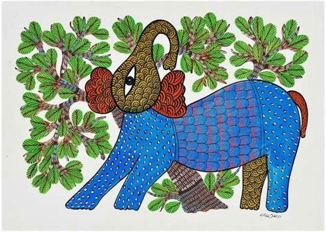 Gond Art Bhil Art Tribal Paintings. Its a folk and tribal art that is ...