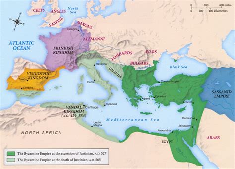 Byzantine Empire Map (At its height & Over time) 2024