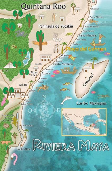 Maps of Playa Del Carmen and Riviera maya