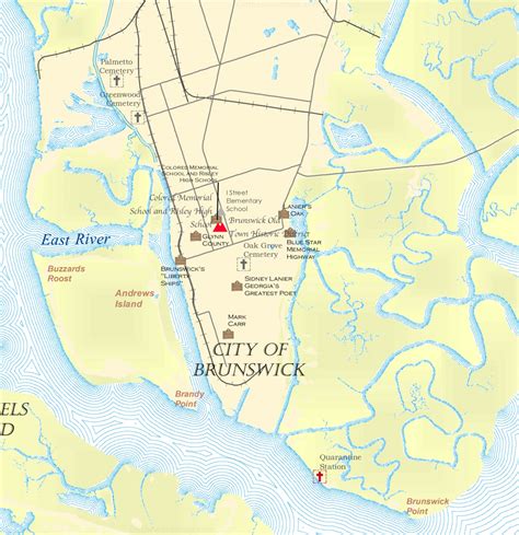 Brunswick Tourist Attractions Map - Ontheworldmap.com