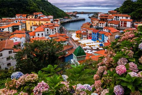 Cudillero, Picturesque Fishing Village at Sunset, Asturias, Spain Stock ...