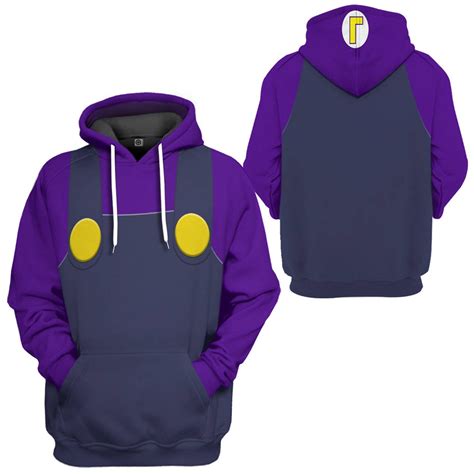 Waluigi Mario Halloween Costumes Hoodie, Super Mario Bros Cosplay ...