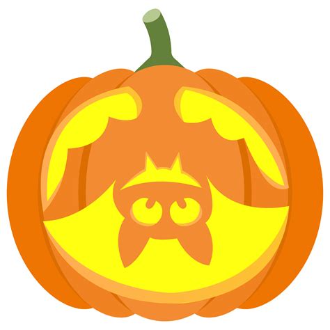 Up down Bat Pumpkin Stencil | Free Printable Papercraft Templates