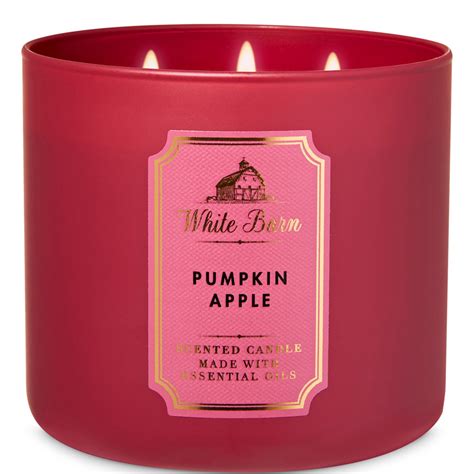 Bath And Body Works White Barn 3 Wick Candle - Pumpkin Apple | Scented ...