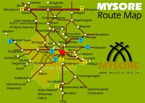 Mysore Road Map | Road map for Mysore. All the road are not shown. Map ...