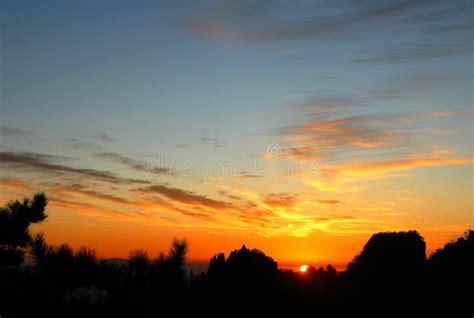 Huangshan Mountain in Anhui Province, China. Sunrise Over Huangshan ...