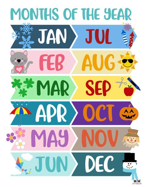 Months of the Year Worksheets & Printables | Printabulls